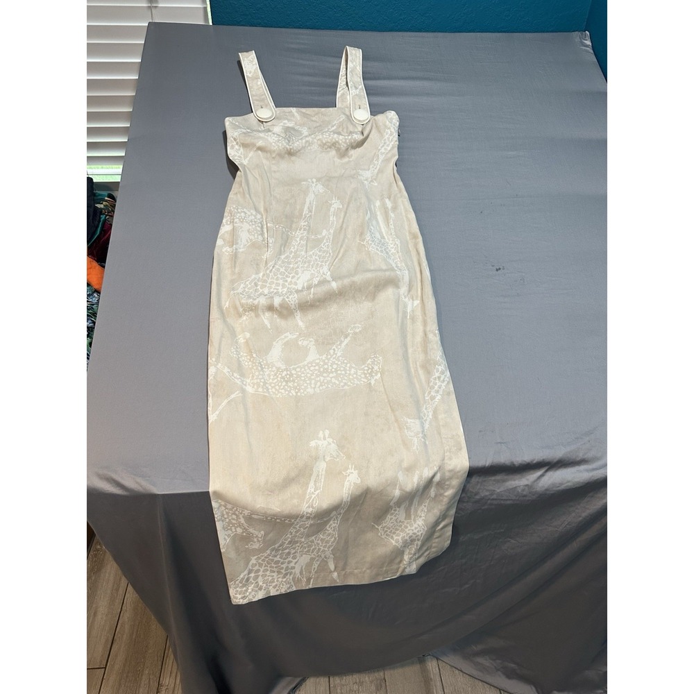 VTG Dorothy‎ Schoelen The Silver Collection Tan Safari Maxi Dress 12 Lagenlook